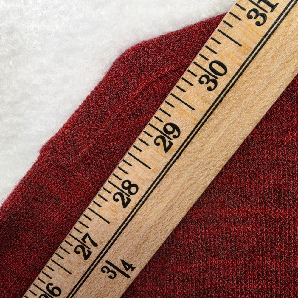 L Urban Pipeline Mens Long Sleeve Crew Neck Shirt Burgundy Red Heather Max Flex - Picture 5 of 9